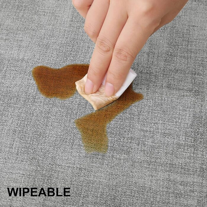 Набір підкладок під тарілки з екошкіри, 6 шт. - Водостійкі, легко миються, сірого кольору