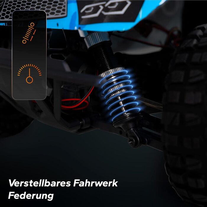 Overmax Hooligan RC 1:10 - Повнопривідний радіокерований автомобіль 35 км/год, 100 м, 2x1800 mAh, IPX5, LED, Металевий привід