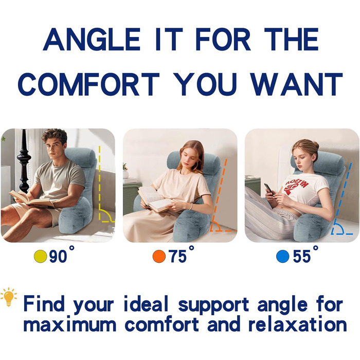Підголовник для ліжка Tinuniyaa: великий, з підлокітниками для спини, для читання, відпочинку та перегляду телевізора