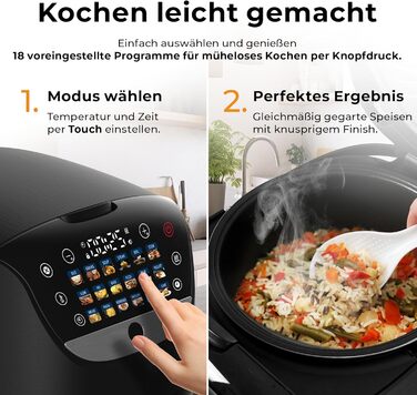 Бальтер Мультиварка-рисоварка, 4л, 18 програм, Fuzzy Logic, з аксесуарами та рецептами