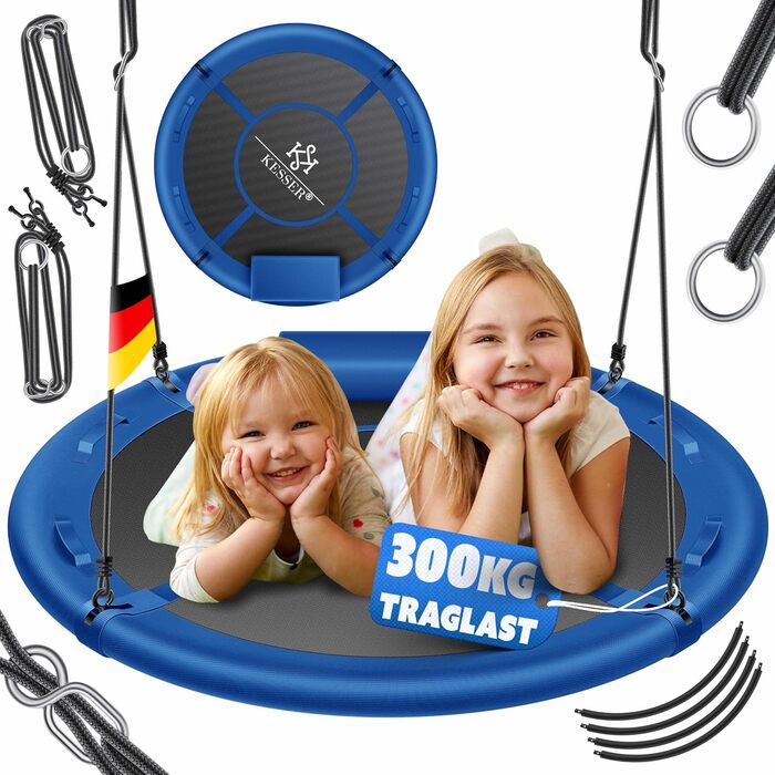 Шоукель KESSER® Tellerschaukel, діаметр 120 см, до 300 кг, з подушкою та ручками, регульована, для дітей та дорослих, кольоровий