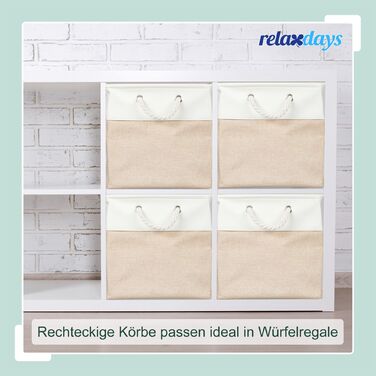 Набір з 4 кошиків для зберігання Relaxdays з льону