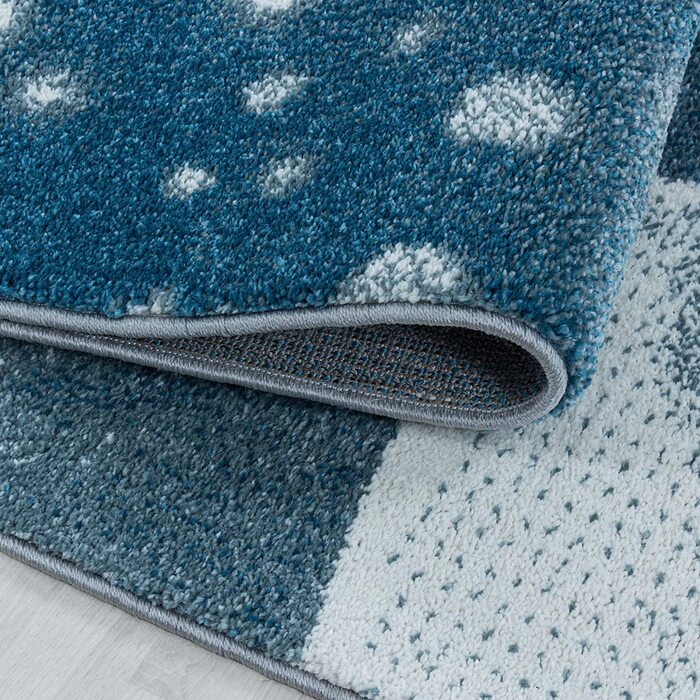Дитячий килим HomebyHome з коротким ворсом пінгвін 140x200 см синій