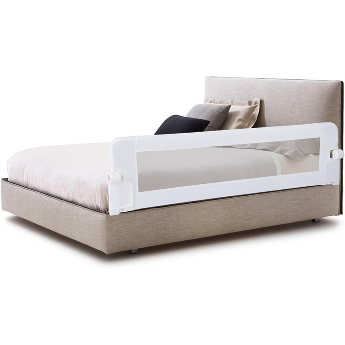 Захисний бортик для ліжка дитячого DREAMADE 150 см, білий - запобігає випаданню, PP та Oxford