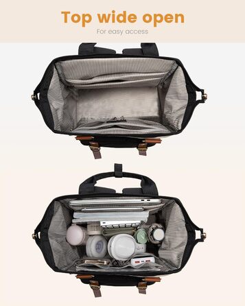 Рюкзак LOVEVOOK для дівчат, жінок, підлітків: шкільний, для ноутбука (17 дюймів), водонепроникний, універсальний (університет, бізнес, подорожі), чорний+бежевий+коричневий