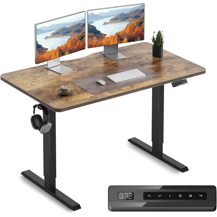 Електричний стіл Cubiker з регулюванням висоти, T-подібні ніжки зі сталі, функція пам'яті, антиколізійна система, біла стільниця