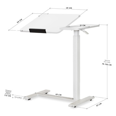 Стіл Hommex Mobidesk Duo USB White (арт. ТН-010-2 White)