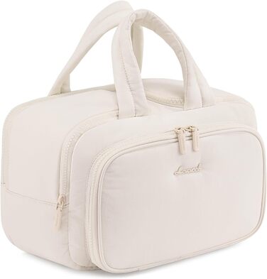 Сумка для косметики OVEVOOK велика, водонепроникна, з відділенням для мокрого, рожева (L, Бежева)