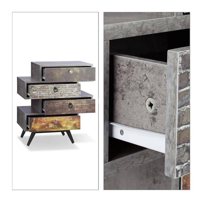 Вінтажна комод Relaxdays з 4 висувними ящиками