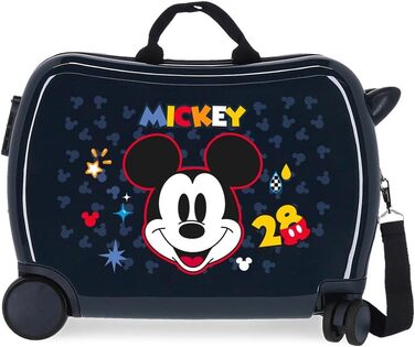 Рухома валіза Disney Mickey Get для дітей, 50 x 39 x 20 см, жорстка комбінована застібка з ABS, 34 л, 1,8 кг, 4 колеса, ручна поклажа, (дитяча валіза, флот)