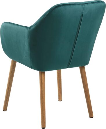 AC Design Furniture Стілець для їдальні Wendy, 57x61x83 см, смарагдовий/дуб, велюр/дуб, 1 шт.