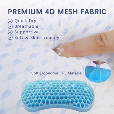 Подушка для ванни Roslim – підголовник з ергономічним TPE, підтримка шиї та спини з міцними присосками та гачками, білий, середній