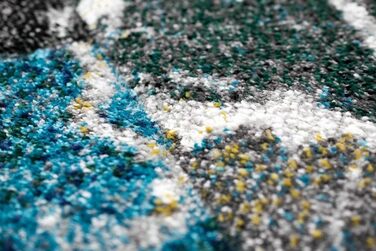 Сучасний килим з геометричним візерунком килим для шафи або ліжка в сіро-блакитному кольорі розмір 80x150 см 80 x 150 см сіро-блакитний