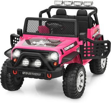 Дитячий електромобіль COSTWAY 12V, музика, USB, MP3, радіо, 3 швидкості, дистанційне керування, рожевий, для дітей від 3 років