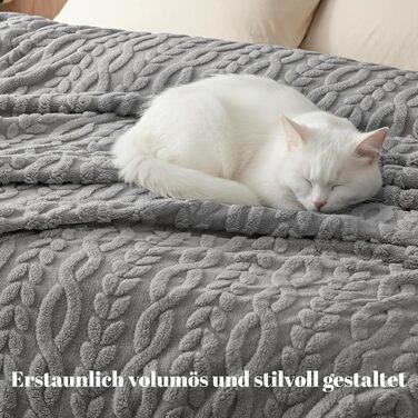 Плед Sherpa Fleecedecke з флісу, теплий та м'який, сертифікат Oeko-Tex®, 229x229 см (Сірий)