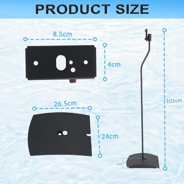 Регульовані підставки для акустики: комплект з 2 шт., висота до 140 см, для сателітів до 5 кг, інтегроване кабельне управління (сумісні з Bose UFS-20 серія II)