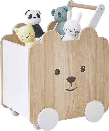 Мобільна коробка для іграшок VERTBAUDET з Teddy Natural/White ONE size ONE SIZE Natural/White