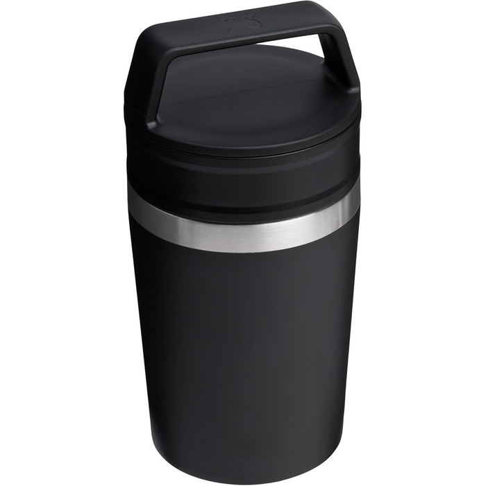 Термокружка Stanley Cafe To Go - 0.23L, чорна - нержавіюча сталь, 4 години тепла, 5 годин холоду