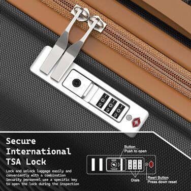 Набір валіз Melalenia 3 в 1: жорсткий корпус, легкі, з TSA замком та 4 колесами (чорний, 7 шт. з рюкзаком для подорожей)