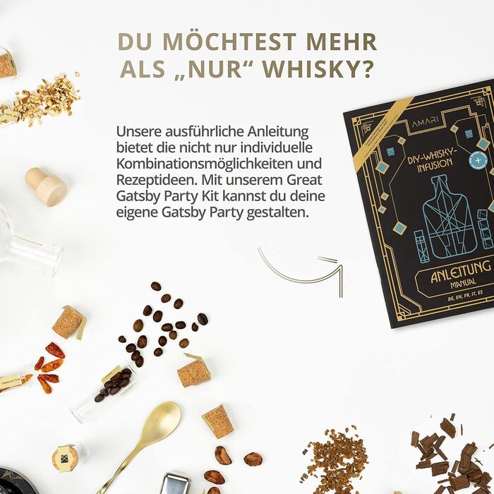 Набір для приготування віскі AMARI® DIY – ідеальний подарунок для поціновувачів, з аксесуарами для домашнього виготовлення та дегустації
