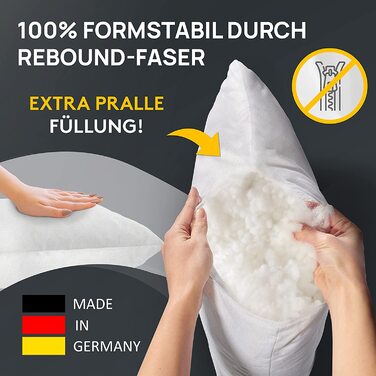 Набір з 4-х подушок з наповнювачем 40x60 см - внутрішня подушка для алергіків, яку можна прати при 40C - поліефірна подушка-вкладиш (60 символів)