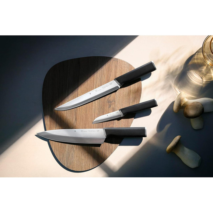 Набір ножів WMF Kineo з бруском для ножів, 6 предметів, Made in Germany, бамбуковий брусок, Performance Cut, нержавіюча сталь