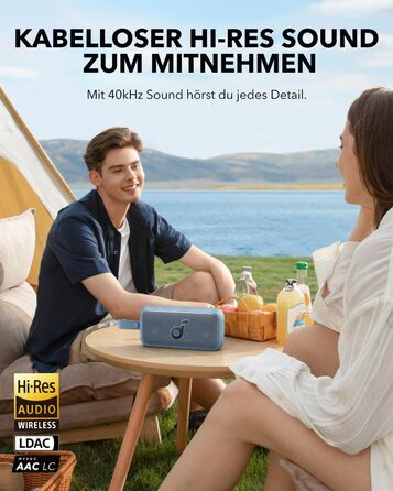 Soundcore Motion 300: Bluetooth-динамік з BassUp, SmartTune, 30W, 13 годин, IPX7, для саду, кемпінгу та піших прогулянок (блакитний)