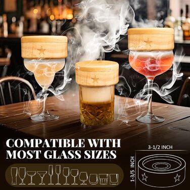 Набір для копчення віскі, ретро-дизайн, з ліхтариком, 6 смакових стружок, 2 склянки, 2 форми для льоду, коктейльний набір для копчення, подарунок для чоловіків, батька, набір для копчення бурбону