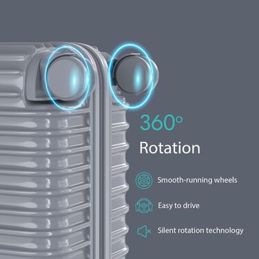 Набір валіз Voyagoux 2 шт. - 40L & 116L, жорсткі валізи, TSA-замок, ABS, 4 колеса 360°, міцний та легкий, рожеве золото