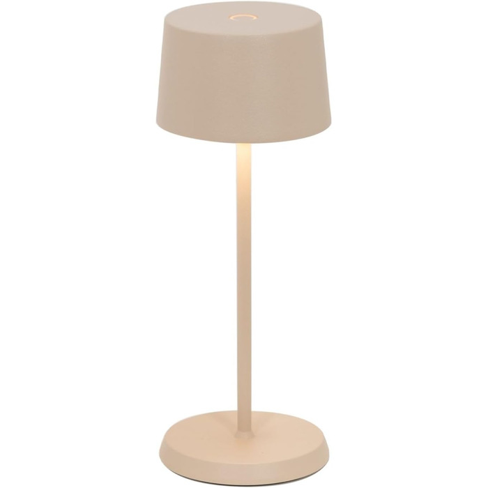 Zafferano Olivia Micro - Бездротова LED-лампа для дому та саду, сенсорне керування, регулювання яскравості, 2200-3000K, 20 см, пісочний колір