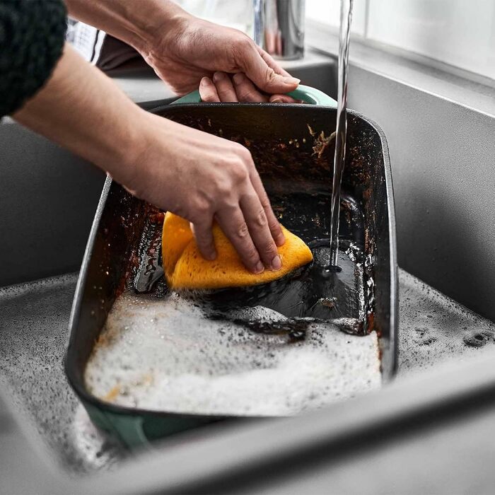 Форма для випічки Springlane з чавуну з кришкою 3L, емальована форма для хліба, паштетів та запіканок, міцна чавунна сковорода 33,5 x 13 см, м'ятного кольору (чавун, форма для запікання м'ятна)