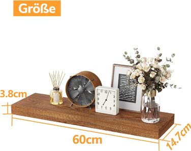 Полиці настінні BAMEOS, комплект з 2 шт, 60 см, дуб американський - для ванної, кухні, вітальні, спальні