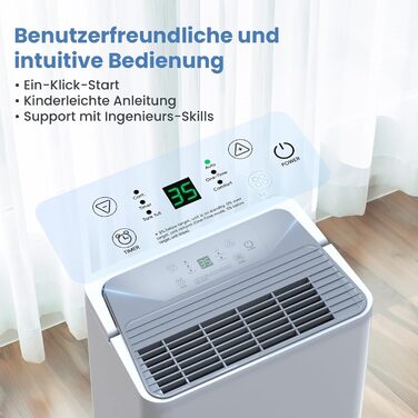 Електричний осушувач повітря Newentor 12L для підвалу, 35dB, з гофрованим шлангом 1м, для приміщень до 25м², 10 років гарантії, фільтр, таймер, 12л/день
