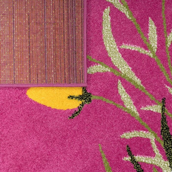 Килим для дитячої кімнати з коротким ворсом Сучасний різнокольоровий мотив Рожеві метелики, Розмір 120x170 см (160x220 см)