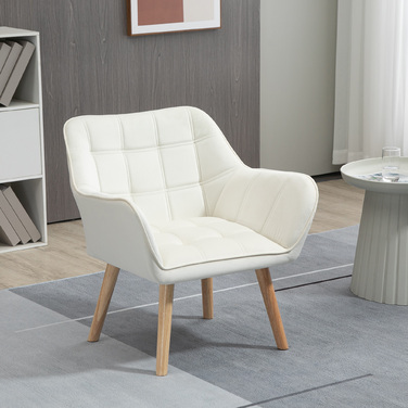 Крісло HOMCOM Einzelsessel Relaxsessel з оксамитовою оббивкою, підняті ніжки, м'яке крісло для вітальні, спальні, розміри 64 x 62 x 72,5 см, кремового кольору | Aosom