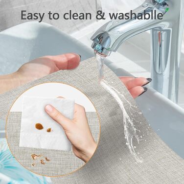 Набори серветок DACHUI 8 шт. з льону, водовідштовхувальні, термостійкі, миючі, довговічні (димно-сірий, бежевий, білий, в клітинку)