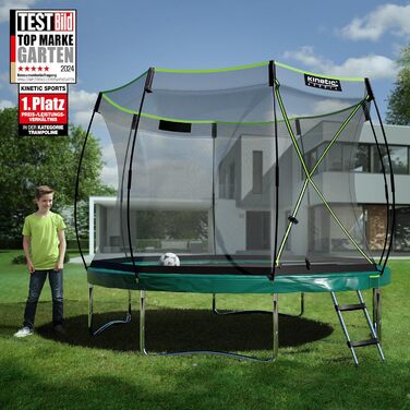 Батут KINETIC SPORTS без пружин 'Bungee Safety Elite' Ø 305 см, зелений - для дітей та дорослих, AirMAXX, вуличний, тихий