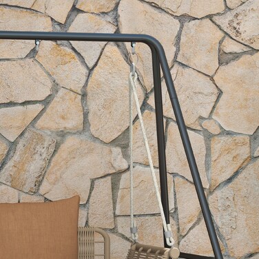 Каркас крісла-гамака Outsunny 178 x 143 x 180 см, з навантаженням до 150 кг, міцна підставка для підвісних крісел, ідеально підходить для внутрішнього та зовнішнього використання, чорний