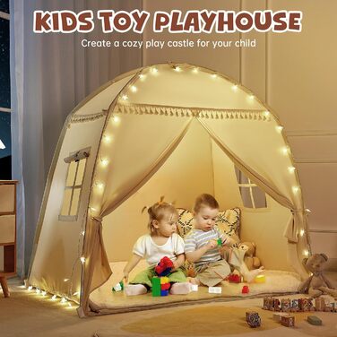 Дитячий намет-тіпі Сумбабебі: великий, з прапорами. Ідеально для гри в приміщенні. Підходить для хлопчиків та дівчаток. Дитячий ігровий будиночок, намет-тіпі для малюків, ігровий намет для дитячої кімнати. Чудовий подарунок!