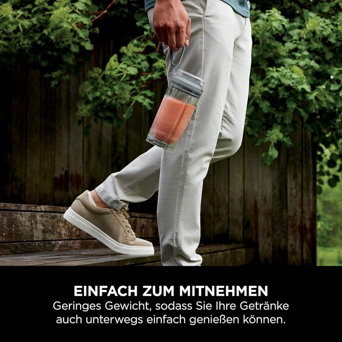 Портативний блендер Ninja Blast Max BC251EULD (сріблястий) – 570 мл, акумуляторний, для смузі та протеїнових коктейлів