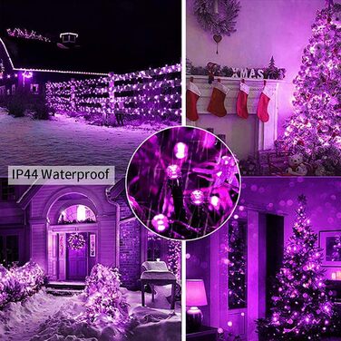 Гірлянда світлодіодна Herbst 35м, 320 LED, фіолетова, для Хелловіну, Різдва, вечірки, саду, дому. Водостійка, 8 режимів, з пам'яттю.