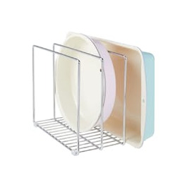 Металева підставка для посуду mDesign для листів-компактний тримач для кришки каструлі для кухонної шафи-компактна підставка для економії місця