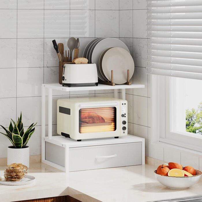 Підставка для принтера на стіл з ящиком для документів, органайзер для офісу, підставка для принтера, факсу, сканера (білий)