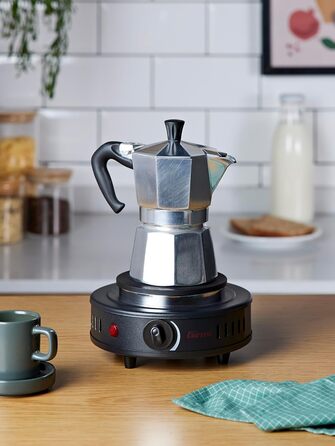 Електрична плитка Girmi PE26 з чавунною поверхнею, 1500 Вт, 5 температурних режимів, діаметр 18,5 см, чорна