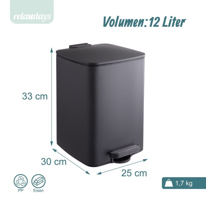 Відро для сміття Relaxdays Кухня, 12 літрів
