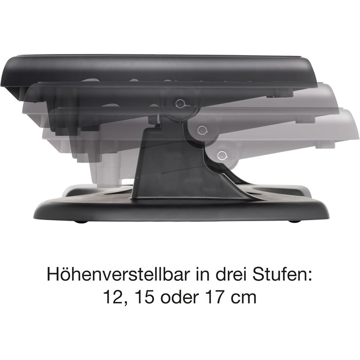 Підставка для ніг Unilux Nymphea, регульована, антиковзка, динамічна, для офісу та дому, чорна, 43 x 33,7 x 12,2 см