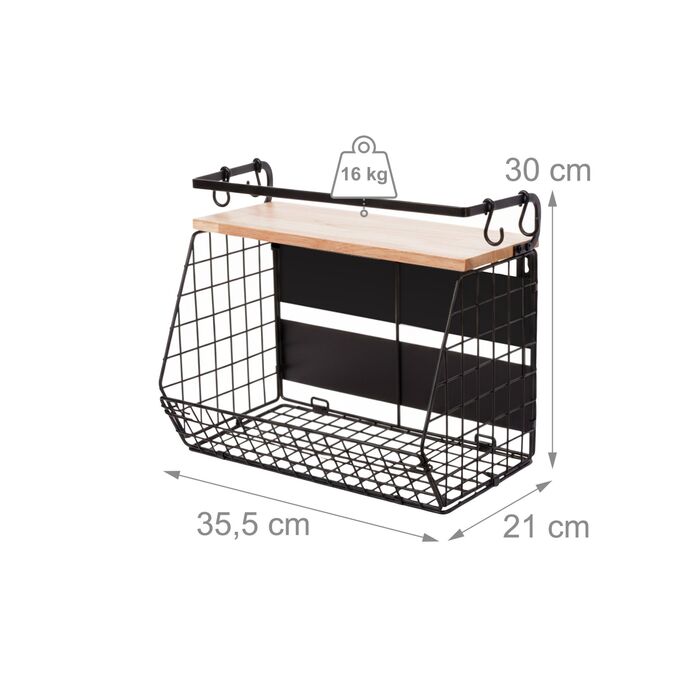 Набір з 2 магнітних настінних органайзерів Relaxdays для зберігання