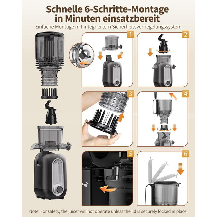 Шовковий відцентровий соковичавник для овочів та фруктів MP-802M XXL – Тест-переможець, 128 мм завантажувальний отвір, холодний віджим, 300W, висока вихідність соку, тихий та легкий у чищенні, для горіхового молока та фруктового морозива