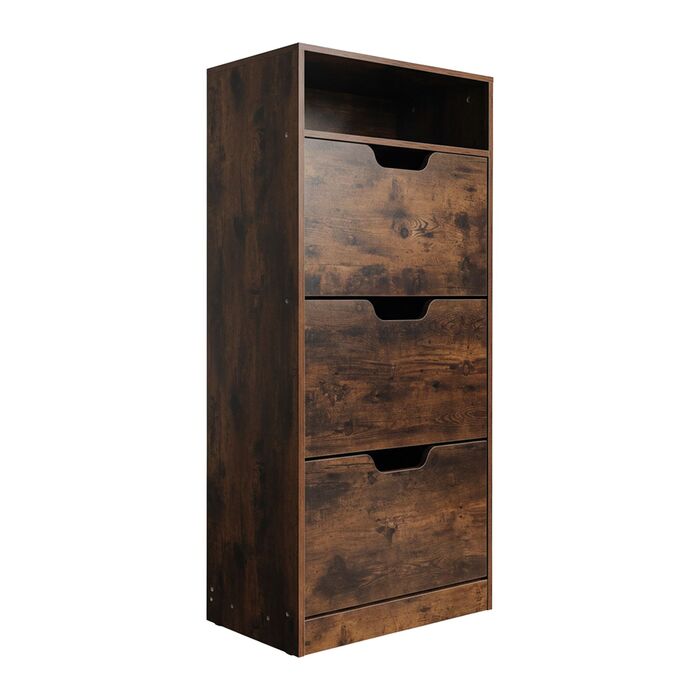 Взуттєва шафа Relaxdays з відкидною дверцями та відкритою полицею