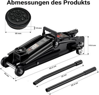 Гідравлічний домкрат Wiltec Rangierwagenheber 3т, 135-400 мм для авто, позашляховиків, кемперів